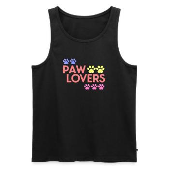 Rainbow Paw Liebhaber - Männer Premium Bio Tank Top - Schwarz - Vorne - AI Model Male 178 light (178cm)