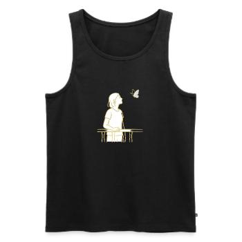 Blick zum Schmetterling - Männer Premium Bio Tank Top - Schwarz - Vorne - AI Model Male 178 light (178cm)