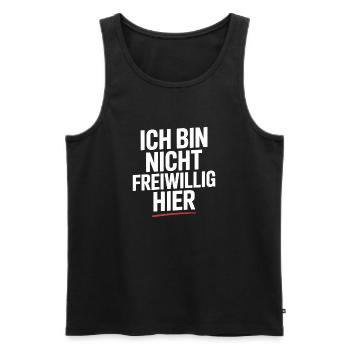 Je ne suis pas là volontairement anti Smalltalk Office - Débardeur bio Premium Homme - noir - Devant - AI Model Male 178 light (178cm)