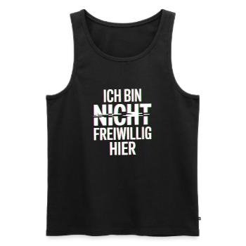 I'm Not Here Voluntarily Anti Smalltalk Office - Men's Premium Organic Tank Top - black - Front - AI Model Male 178 light (178cm)