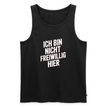 Je ne suis pas là volontairement anti Smalltalk Office - Débardeur bio Premium Homme - noir - Devant - AI Model Male 178 light (178cm)