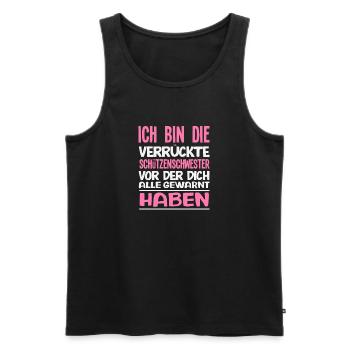 Verrückte Schützenschwester Lustiger Schützenfest - Männer Premium Bio Tank Top - Schwarz - Vorne - AI Model Male 178 light (178cm)