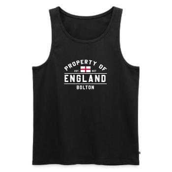 England Bolton Flagge T-Shirt - Männer Premium Bio Tank Top - Schwarz - Vorne - AI Model Male 178 light (178cm)