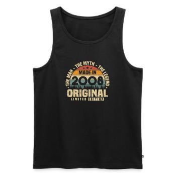 Jahrgang 2008 geboren Original Geburtstag Geschenk - Männer Premium Bio Tank Top - Schwarz - Vorne - Michal (187cm)