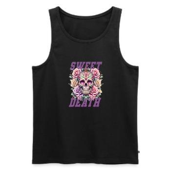 Flowers Skull Beauty Bloom - Men's Premium Organic Tank Top - black - Front - AI Model Male 178 light (178cm)