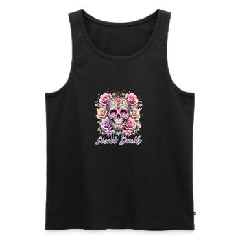 Flowers Skull Beauty Bloom - Men's Premium Organic Tank Top - black - Front - AI Model Male 178 light (178cm)