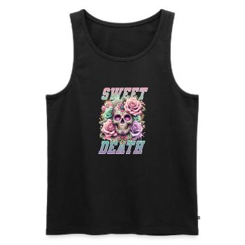 Flowers Skull Beauty Bloom - Men's Premium Organic Tank Top - black - Front - AI Model Male 178 light (178cm)