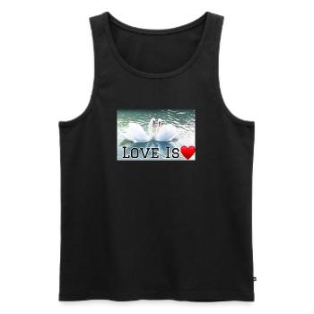 Liebe ist Schwanenherz - Männer Premium Bio Tank Top - Schwarz - Vorne - Michal (187cm)
