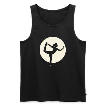 Yoga Silhouette Dancer Pose in Front of Moon - Men's Premium Organic Tank Top - black - Front - Michal (187cm)