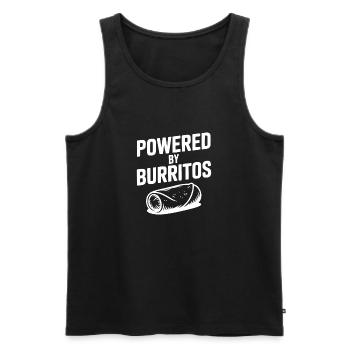 Angetrieben von Burritos - Männer Premium Bio Tank Top - Schwarz - Vorne - AI Model Male 178 light (178cm)