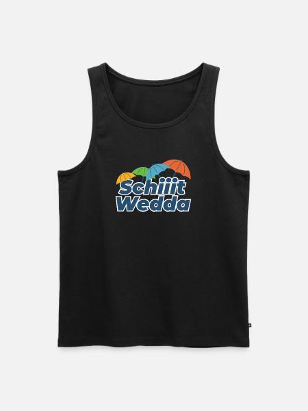 Farbige Regenschirme Comic Stil (Scheiß Wetter) - Männer Premium Bio Tank Top - Schwarz
