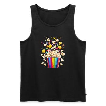 Bunte Popcorn Explosion Aus Regenbogen Becher - Männer Premium Bio Tank Top - Schwarz - Vorne - Michal (187cm)