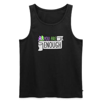You Are Enough Self Love Motivational Quote - Men's Premium Organic Tank Top - black - Front - Michal (187cm)