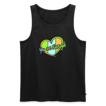 You Are Enough Self Love Motivational Quote - Men's Premium Organic Tank Top - black - Front - Michal (187cm)