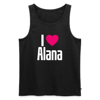 I Love Alana Pinkes Herz Ich liebe Alana - Männer Premium Bio Tank Top - Schwarz - Vorne - Michal (187cm)
