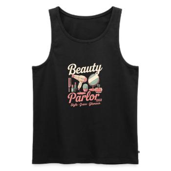 Vintage Beauty Werbung - Männer Premium Bio Tank Top - Schwarz - Vorne - AI Model Male 178 light (178cm)