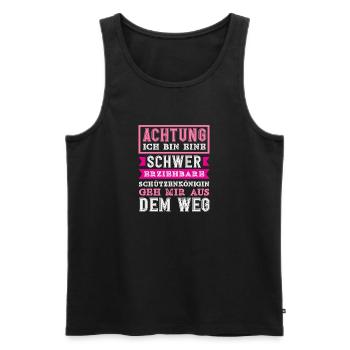 Frauen Schwer Erziehbar Lustiger Schützenfest - Männer Premium Bio Tank Top - Schwarz - Vorne - AI Model Male 178 light (178cm)