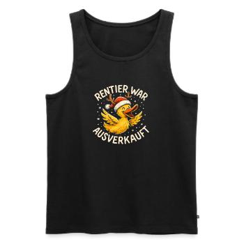 Weihnachten Spruch Humor Ente Lustig Rentier - Männer Premium Bio Tank Top - Schwarz - Vorne - Michal (187cm)