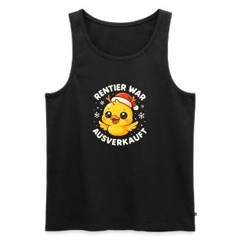 Weihnachten Spruch Humor Ente Lustig Rentier - Männer Premium Bio Tank Top - Schwarz - Vorne - Michal (187cm)
