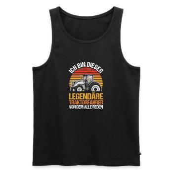 Farmer Farm Farmer Farmer Tractor - Men's Premium Organic Tank Top - black - Front - Michal (187cm)