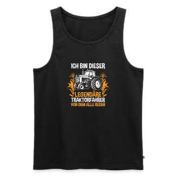 Landwirt Bauernhof Farmer Bauer Traktor - Männer Premium Bio Tank Top - Schwarz - Vorne - AI Model Male 178 light (178cm)