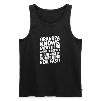 Lustiger Opa Zitat Großvater - Männer Premium Bio Tank Top - Schwarz - Vorne - Michal (187cm)