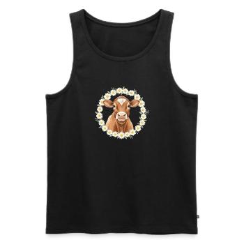 Braune Kuh - Männer Premium Bio Tank Top - Schwarz - Vorne - AI Model Male 178 light (178cm)
