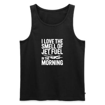 I Love the Smell of Jet Fuel in the Morning - Men's Premium Organic Tank Top - black - Front - AI Model Male 178 light (178cm)