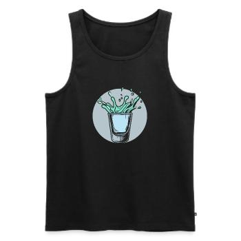 Spritziges Glas-Splash Motiv - Männer Premium Bio Tank Top - Schwarz - Vorne - Michal (187cm)