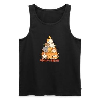 Meowy and Bright Cat Stack, Love Kittens  - Men's Premium Organic Tank Top - black - Front - Michal (187cm)