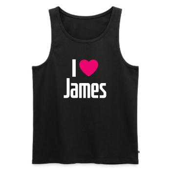 I Love James Pinkes Herz Ich liebe James - Männer Premium Bio Tank Top - Schwarz - Vorne - AI Model Male 178 light (178cm)