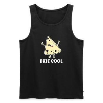 Humor Brie-Käse - Männer Premium Bio Tank Top - Schwarz - Vorne - Michal (187cm)