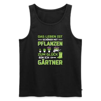 Garden Gardener Gardening Gardening Gardening Gardening - Men's Premium Organic Tank Top - black - Front - AI Model Male 178 light (178cm)