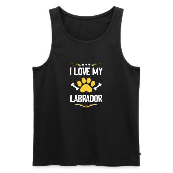 J’adore la patte de Labrador - Débardeur bio Premium Homme - noir - Devant - AI Model Male 178 light (178cm)