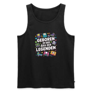 Geboren in der Ära der Legenden - Männer Premium Bio Tank Top - Schwarz - Vorne - Michal (187cm)