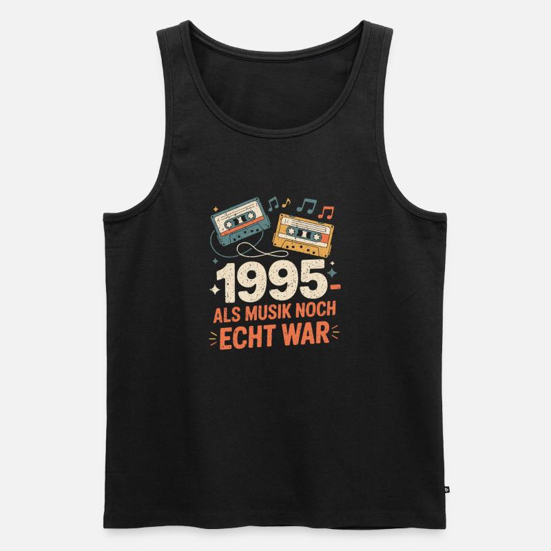 1995 Nostalgie Kassette - Männer Premium Bio Tank Top - Schwarz