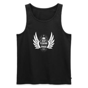 60 Years Unique Vintage Angel Crown Wings - Men's Premium Organic Tank Top - black - Front - Michal (187cm)