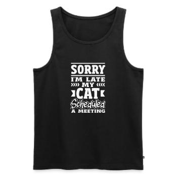 Tut Mir Leid, Dass Ich Zu Spät Komme. - Männer Premium Bio Tank Top - Schwarz - Vorne - Michal (187cm)