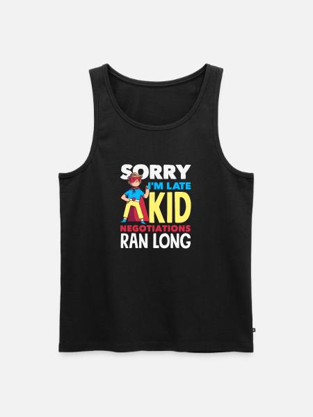 Sorry I'm late. - Men's Premium Organic Tank Top - black