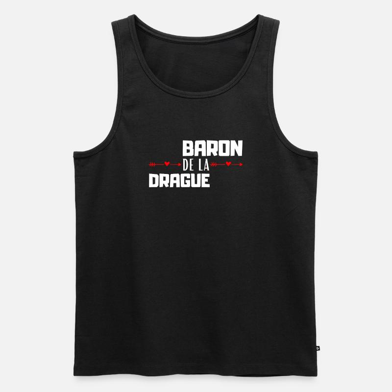 Baron de la Drague - Männer Premium Bio Tank Top - Schwarz