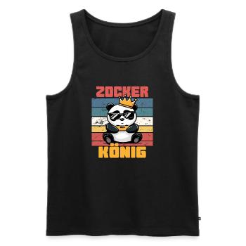 Gambler King Crown gaming - Men's Premium Organic Tank Top - black - Front - AI Model Male 178 light (178cm)