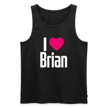 I Love Brian Pinkes Herz Ich liebe Brian - Männer Premium Bio Tank Top - Schwarz - Vorne - AI Model Male 178 light (178cm)