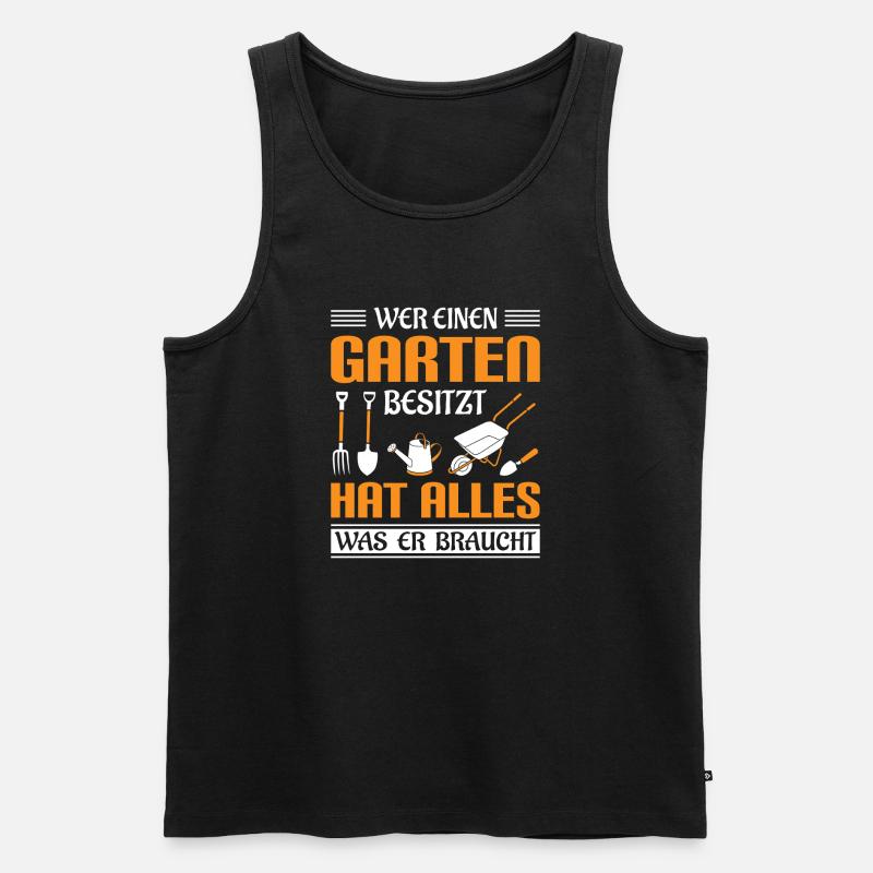 Garten Gärtner Gärtnern Gartenarbeit Gartenarbeit - Männer Premium Bio Tank Top - Schwarz
