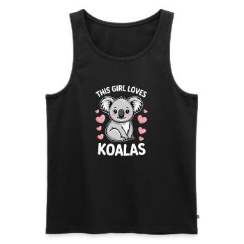 Koala Spruch Mädchen Lustiges Koala Geschenk - Männer Premium Bio Tank Top - Schwarz - Vorne - AI Model Male 178 light (178cm)