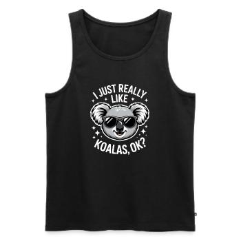 Koala Spruch Koalas Lustiges Koala Geschenk - Männer Premium Bio Tank Top - Schwarz - Vorne - AI Model Male 178 light (178cm)
