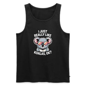 Koala Spruch Koalas Lustiges Koala Geschenk - Männer Premium Bio Tank Top - Schwarz - Vorne - AI Model Male 178 light (178cm)