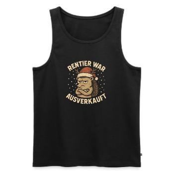 Weihnachten Spruch Humor Igel Lustig Rentier - Männer Premium Bio Tank Top - Schwarz - Vorne - Michal (187cm)