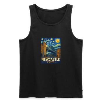 Newcastle England - Männer Premium Bio Tank Top - Schwarz - Vorne - AI Model Male 178 light (178cm)