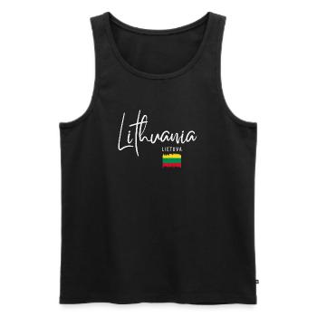 Racines lituaniennes, drapeau de la Lituanie - Débardeur bio Premium Homme - noir - Devant - AI Model Male 178 light (178cm)