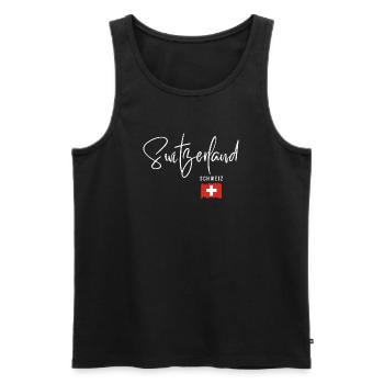 Schweizer Wurzeln, ich liebe die Schweiz - Männer Premium Bio Tank Top - Schwarz - Vorne - Michal (187cm)